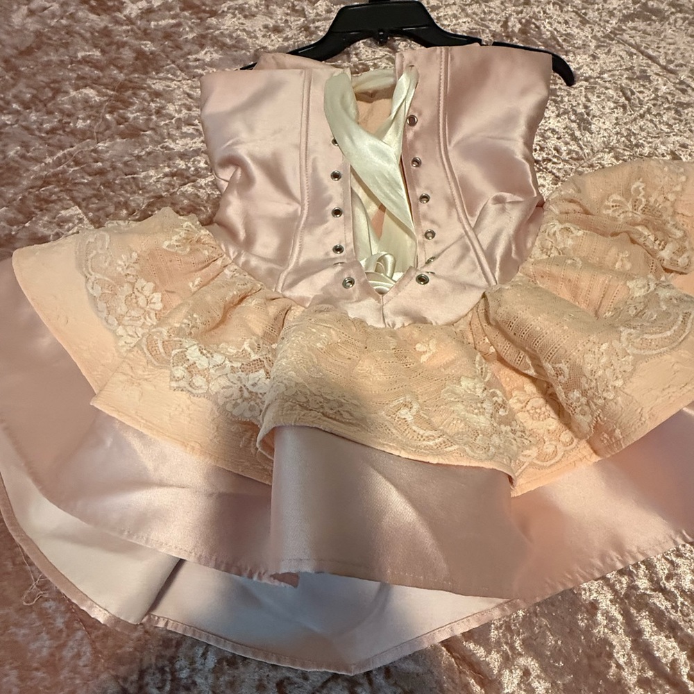 Elegant Pink Lace Kids Costume